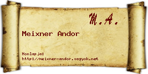 Meixner Andor névjegykártya